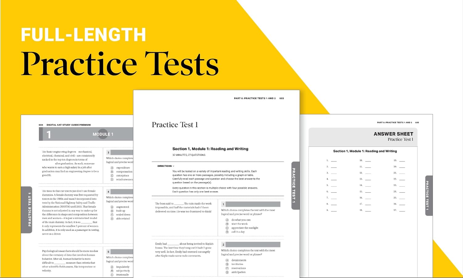 Digital SAT Study Guide Premium, 2026: 3 Practice Tests + Comprehensive Review + Online Practice (Paperback) 