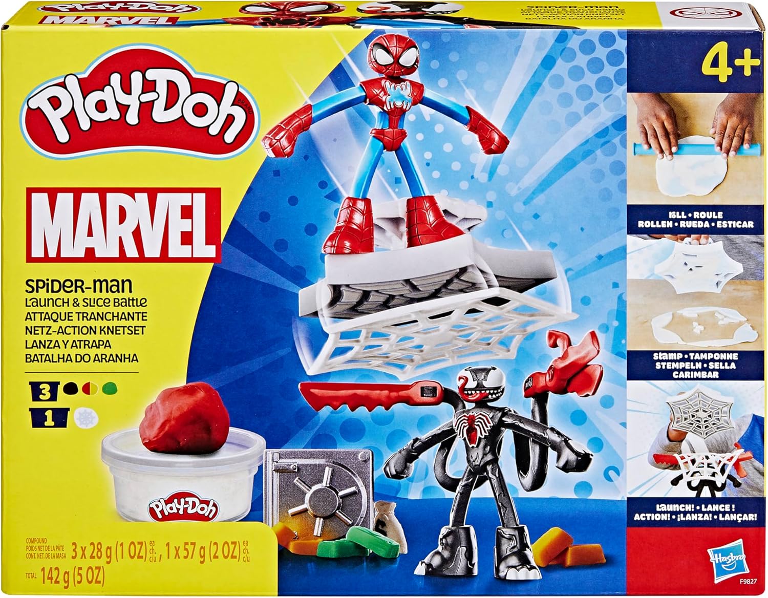 HASBRO PLAYDOH MARVEL SPIDERMAN LAUNCH & SLICE BATTLE PLAYSET
