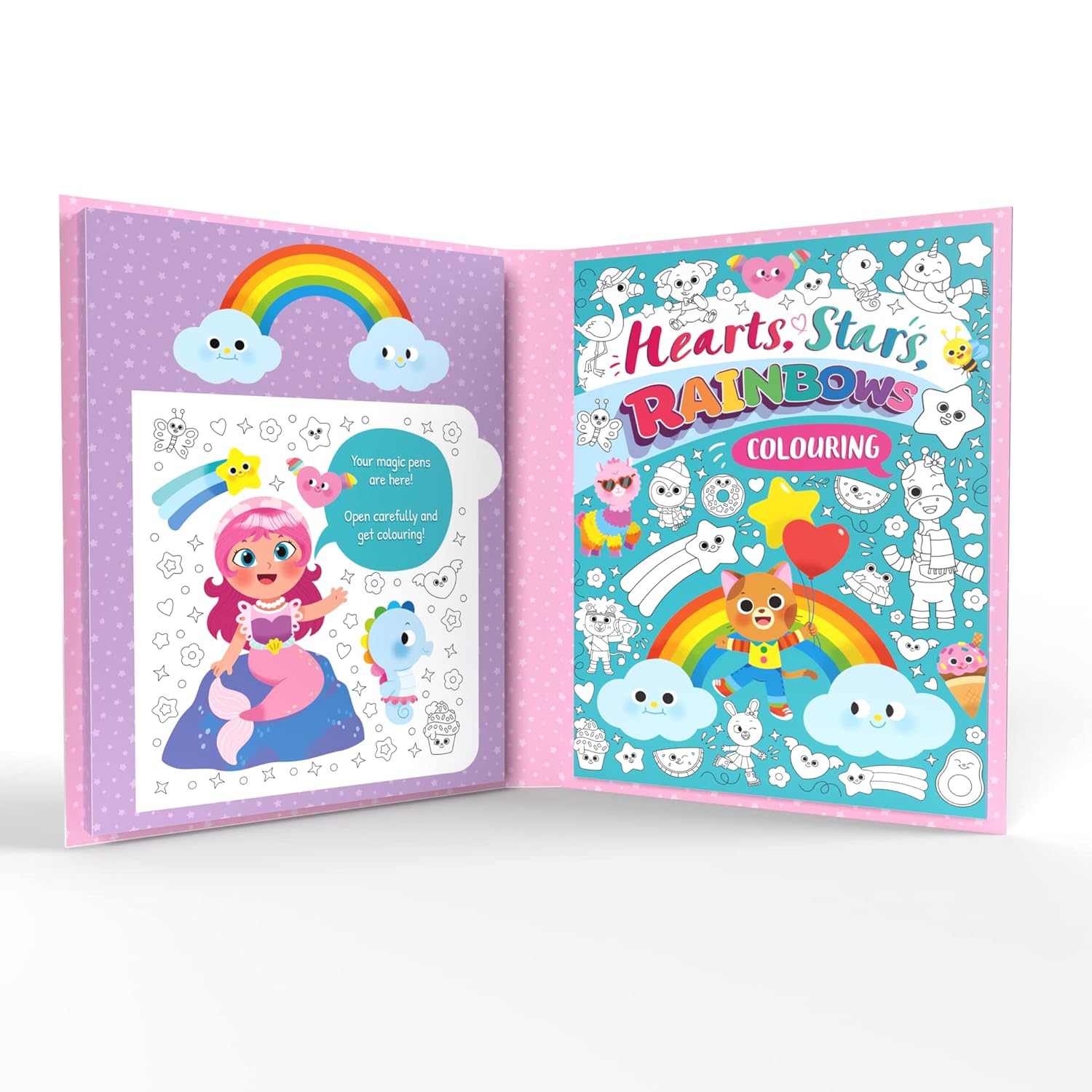 Hearts, Stars, Rainbows Colouring (Paperback)