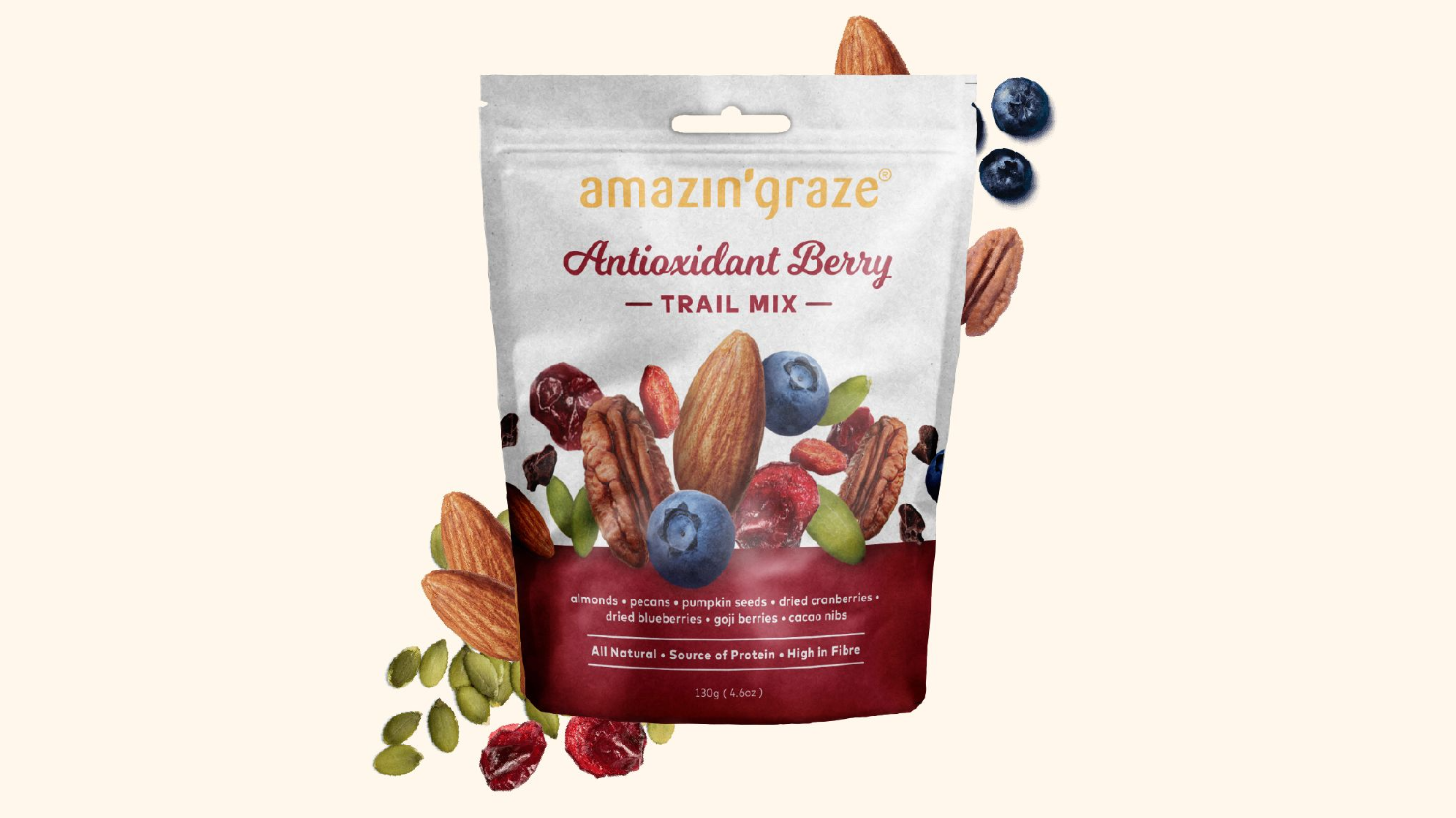 Amazin Graze Antioxidant Berry Trail Mix 130g