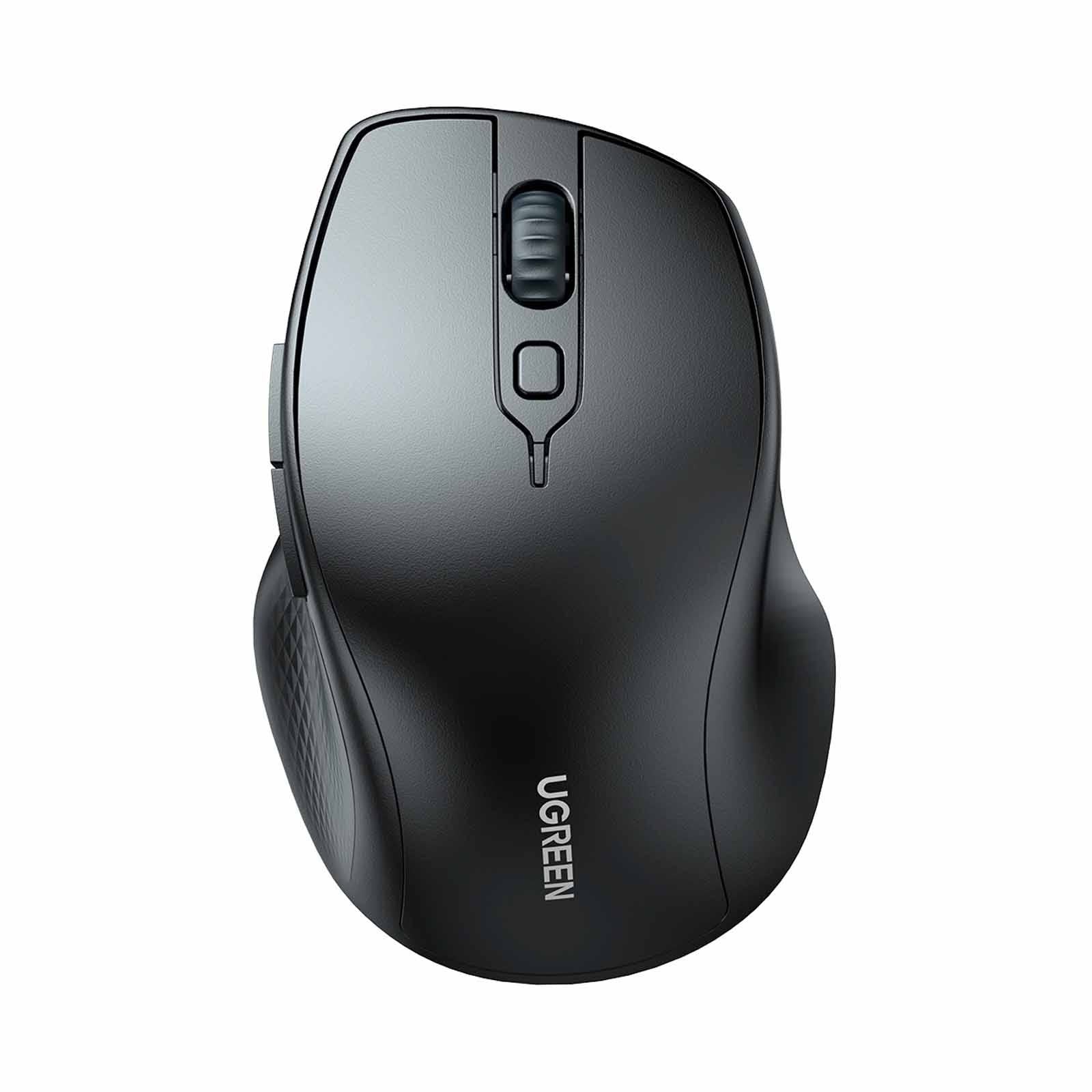 UGREEN 15803 Mu101 2.4G + Bluetooth 4000DPI Ergonomic Wireless Mouse with Batteries, Blue Gray