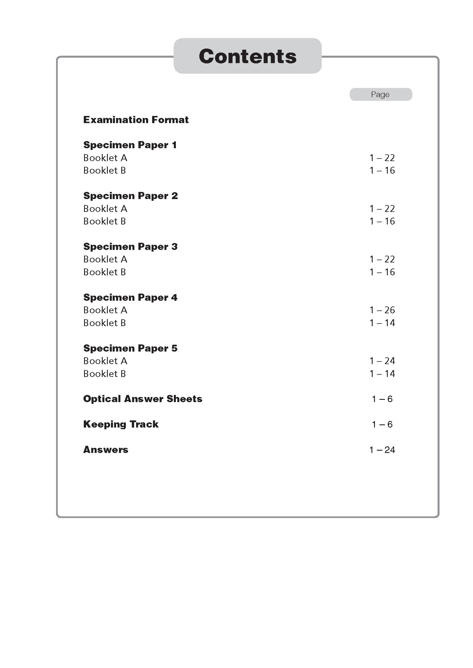 Psle Science Specimen Papers