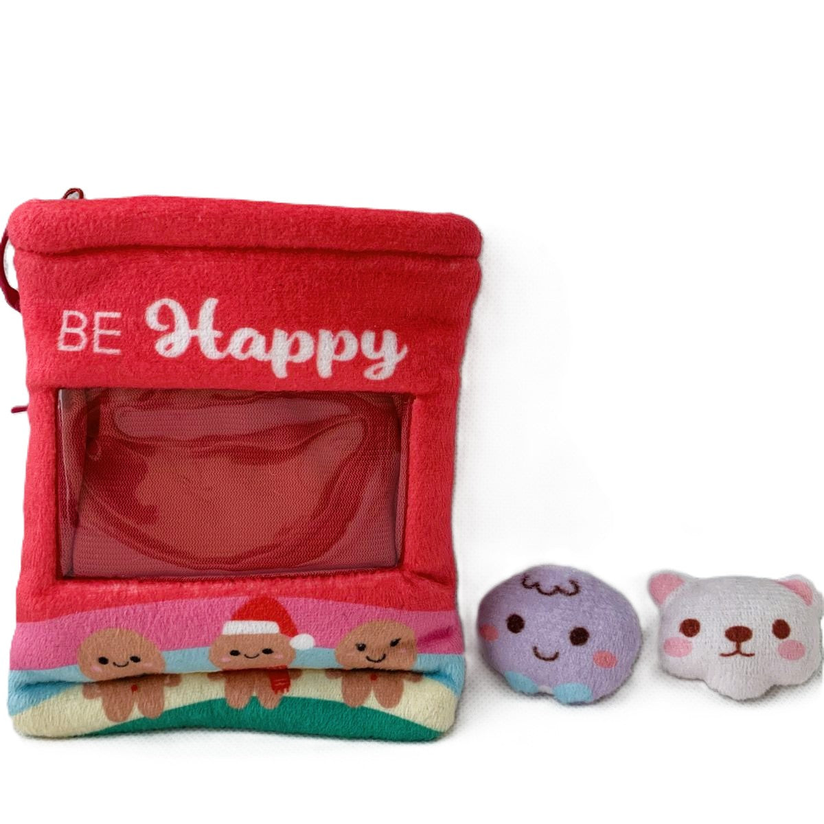 Plush Zip Bag With 2 Dolls Happy H061