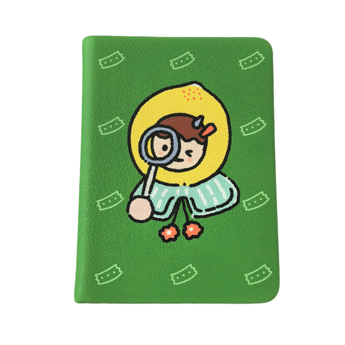 A6 Leather Cover Notebook Blank 80'S - Lemon