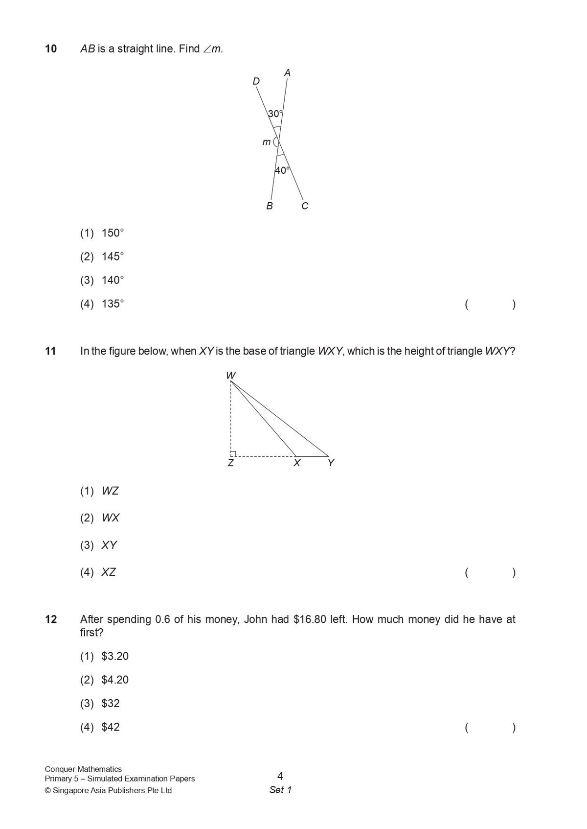 Conquer Mathematics Word Problems Primary 5