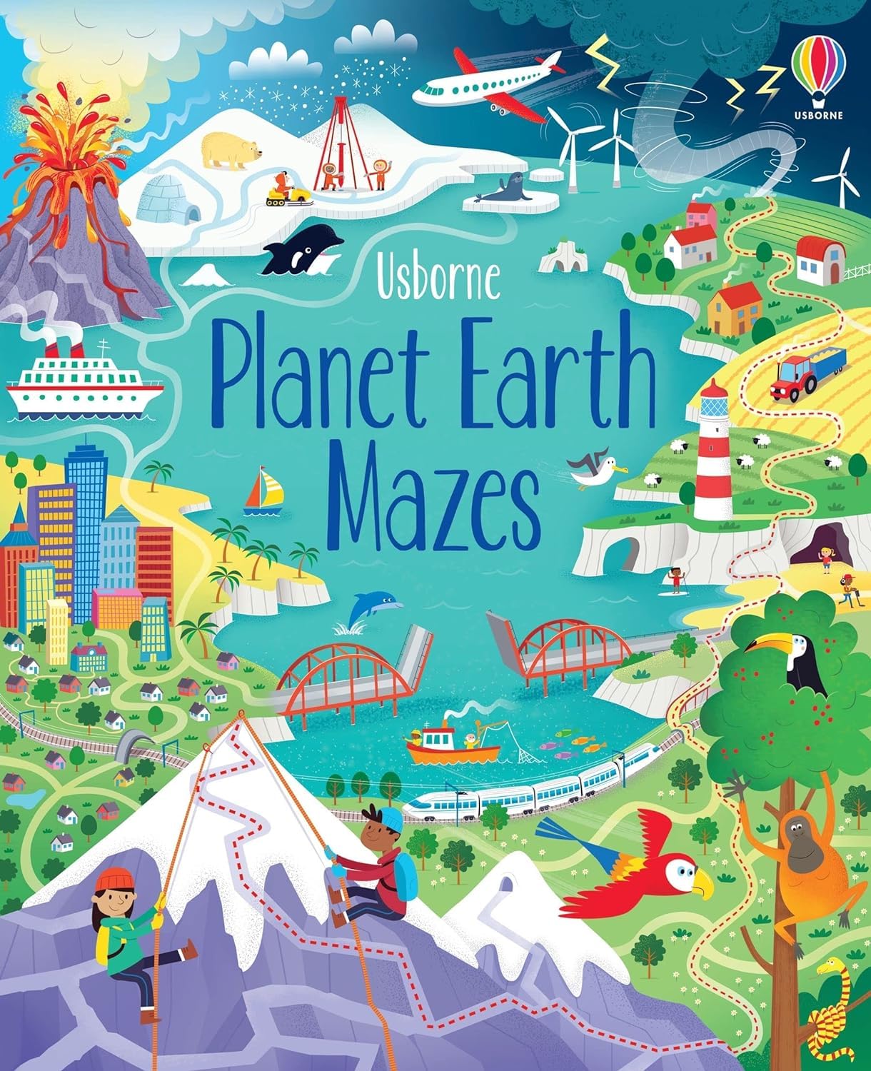 Usborne Mazes Series 4 Books Set (Maps, Planet Earth, Spy, Dinosaur)