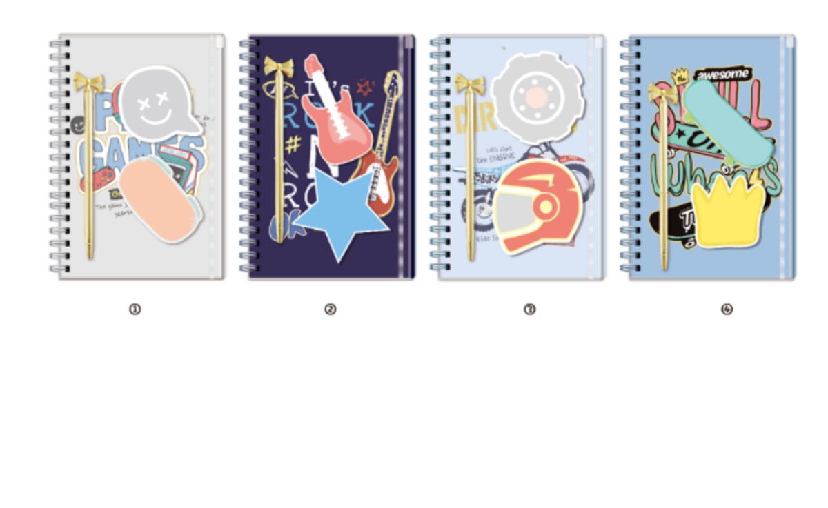 Assorted A5 Hard Cover Notebook With Pen+Sticky Note