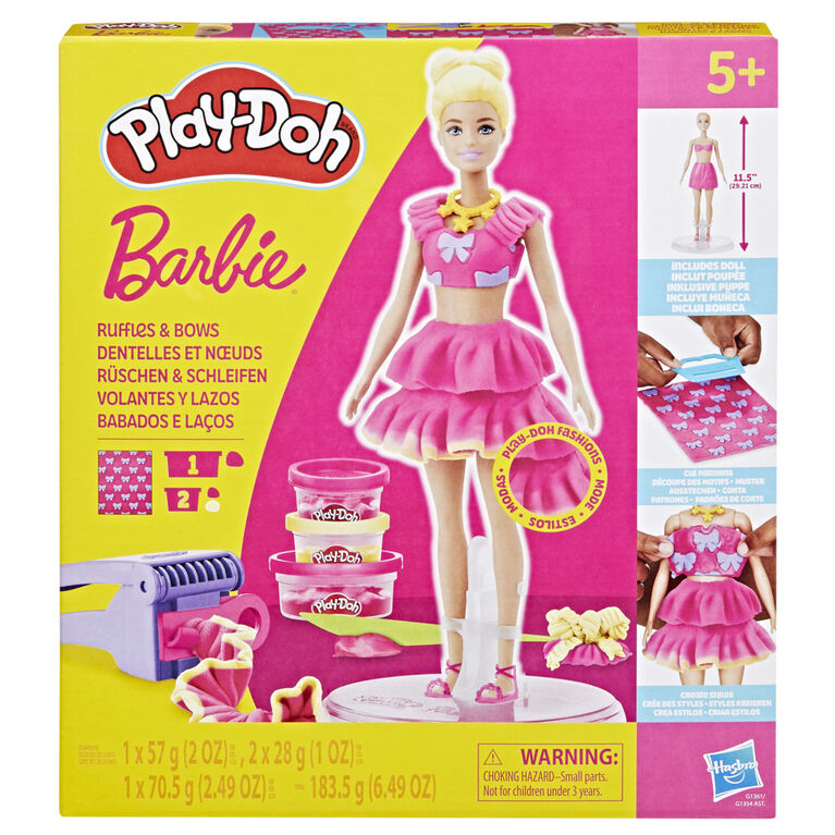 HASBRO PLAYDOH BARBIE RUFFLES AND BOWS DOLL SET