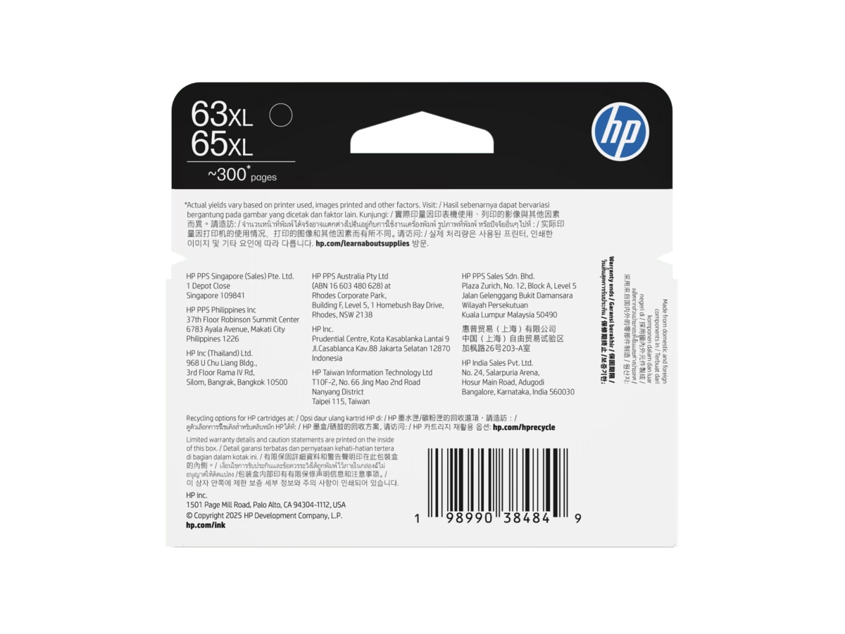 HP 63XL/65XL Black Original Ink Cartridge