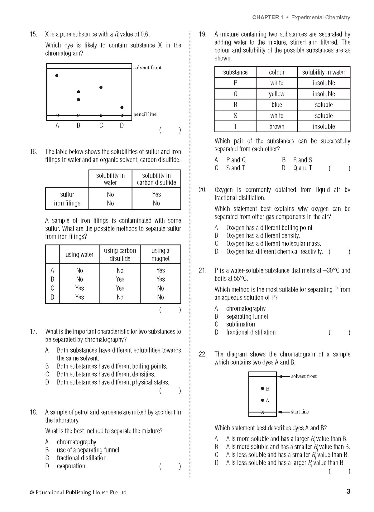 S3/4 G3 Chemistry 1000+ MCQs