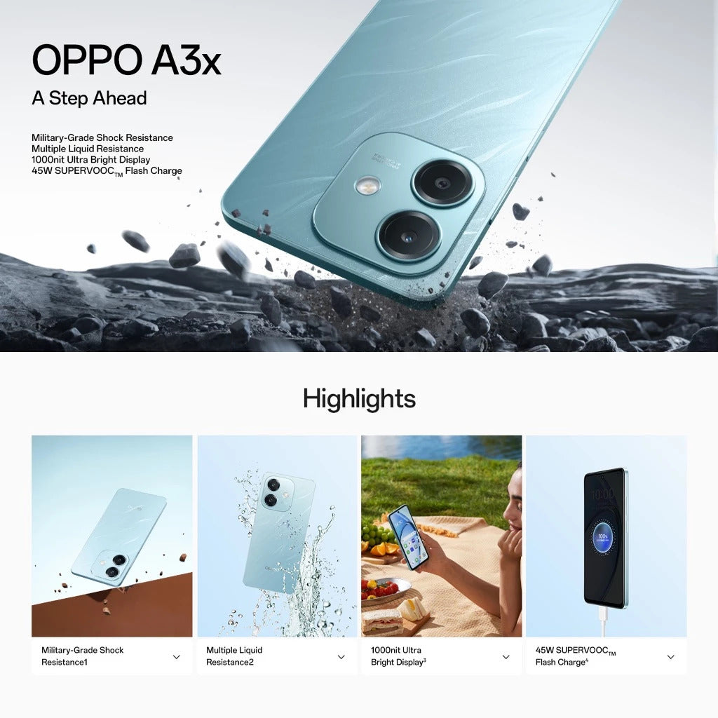 OPPO A3X (4+128GB) - Ocean Blue