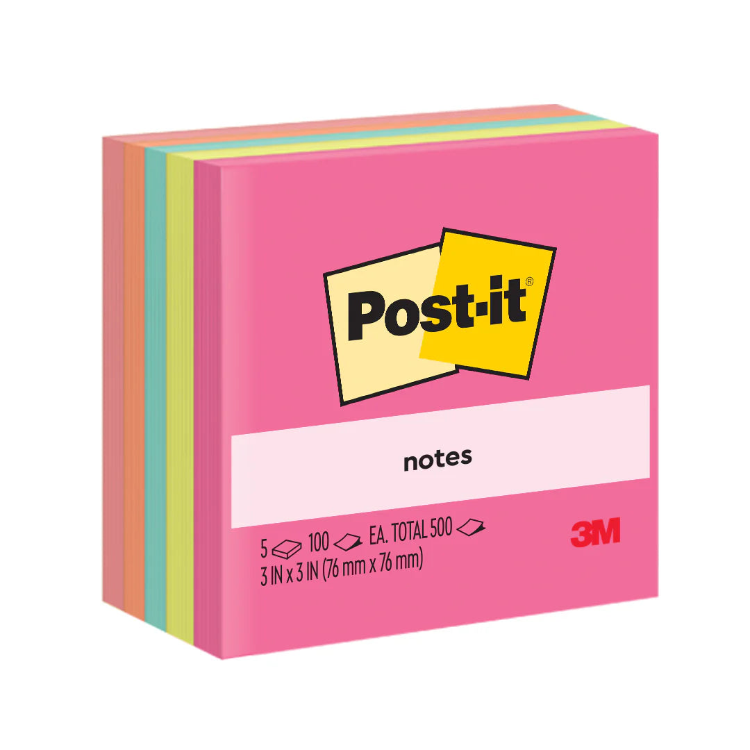 Post-it® 654-5an Capetown Premium Assorted Colours, 3x3"