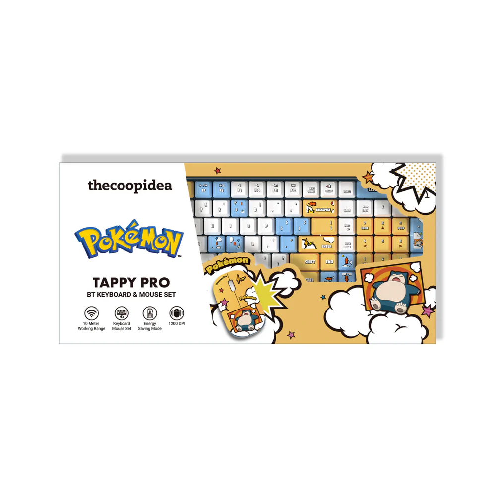 Thecoopidea Pokemon Tappy Pro Wireless Keyboard and Mouse Set (Snolax)