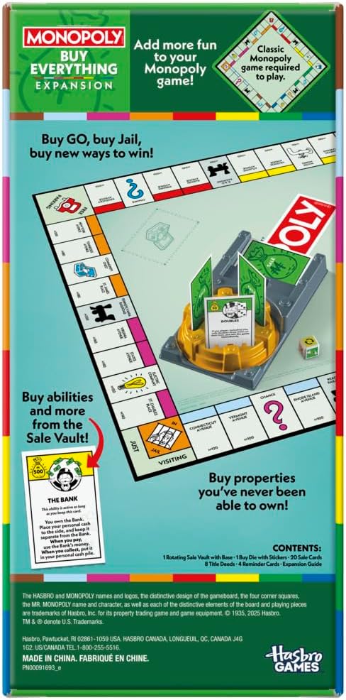 HASBRO MONOPOLY EXPANSION BUY EVERYTHING