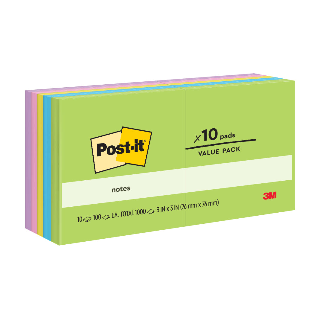 Post-it® 654-10AU Jaipur Colours Notes 3x3" 10Pads/Pack