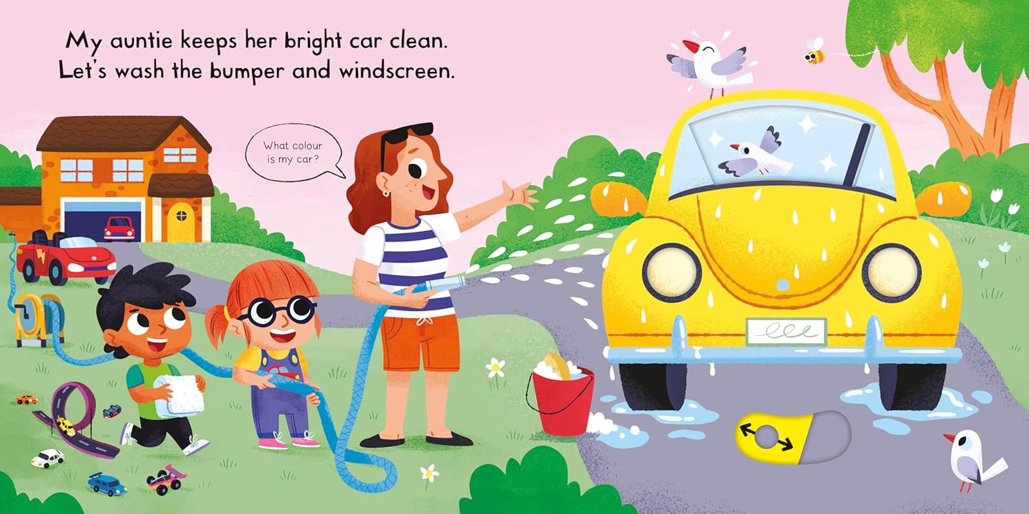 Busy Cars : A Push, Pull, Slide Book (Campbell Busy Books) Board Book – Hardcover