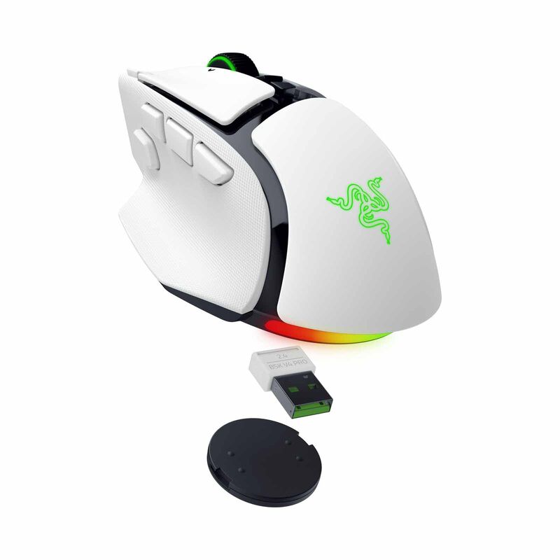 Razer Basilisk V4 Pro Fully Customizable Wireless Ergonomic Gaming Mouse - White