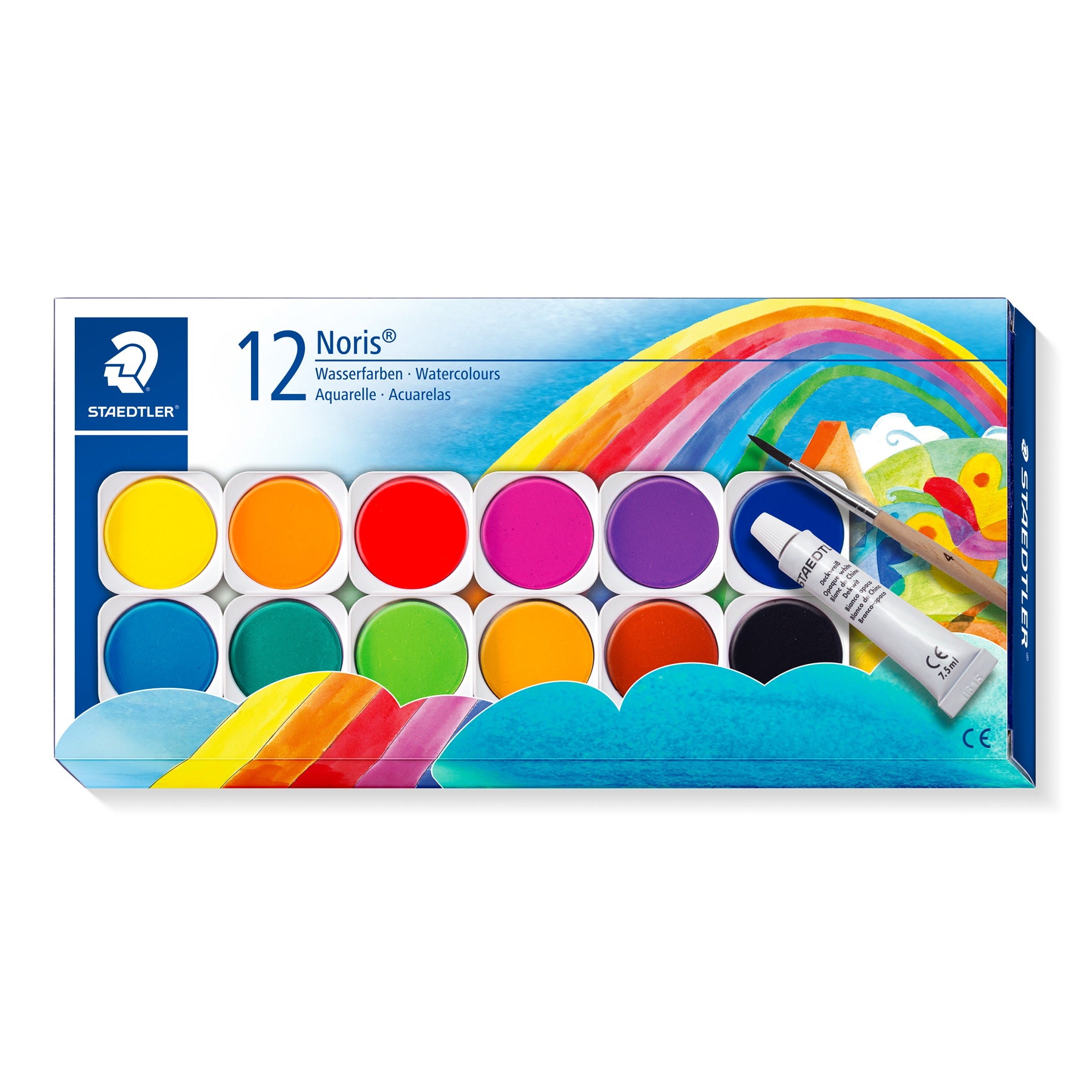 STAEDTLER NORIS CLUB WATER COLOUR CAKE 12 COLOURS