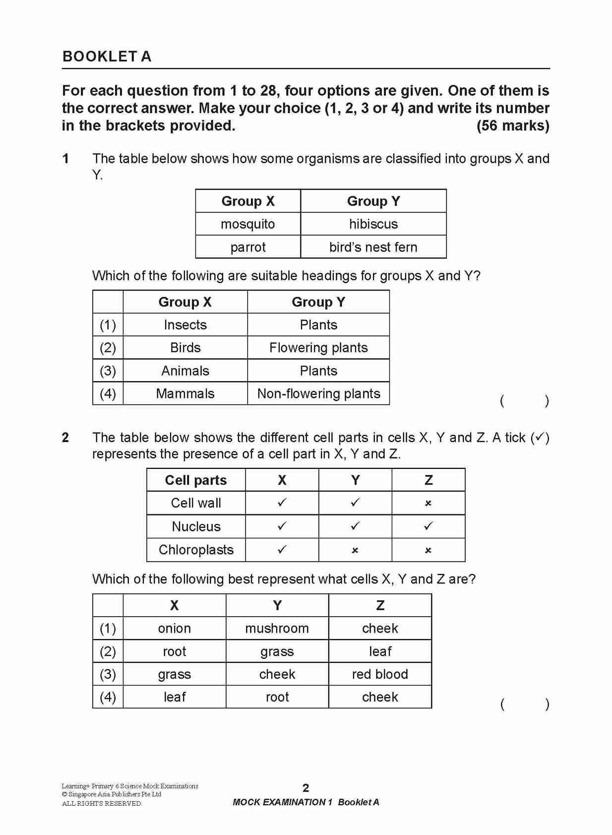 Primary 6 LEARNING+ Science Mock Examinations -2nd Edition