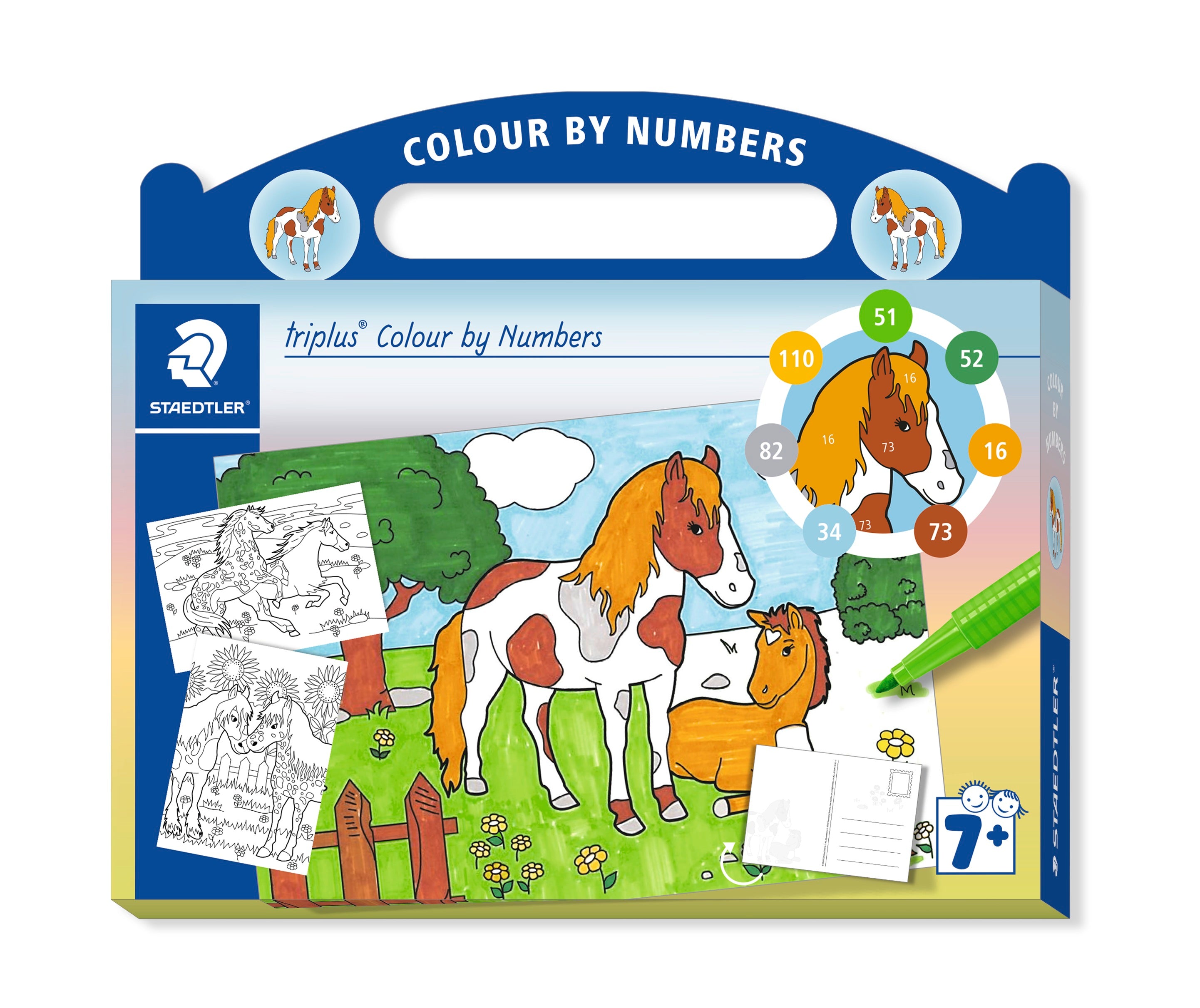 STAEDTLER  TRIPLUS FINELINER & COLOUR  BY NUM HORSE