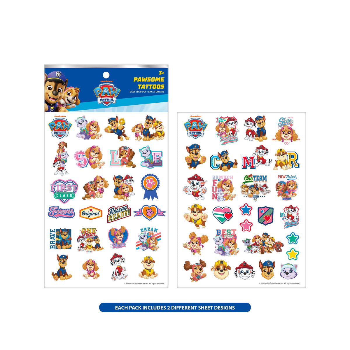 Paw Patrol Tattoo Sticker 2 Sheets Set, PAWP-TTS-1