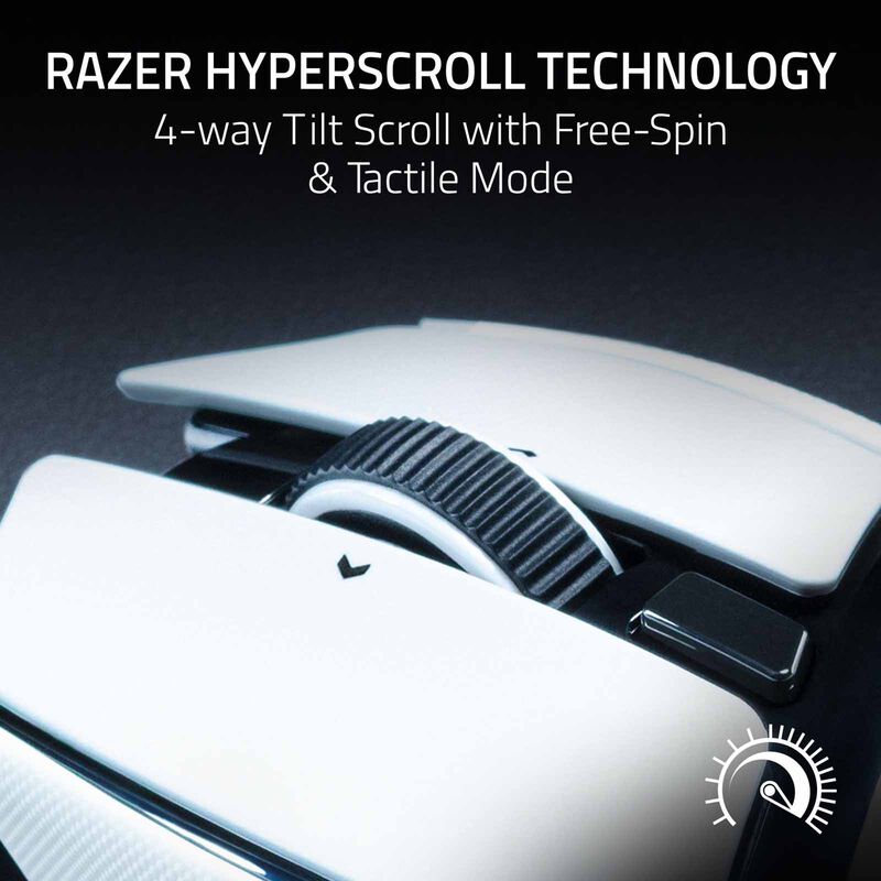 Razer Basilisk V4 HyperSpeed Customizable Wireless Ergonomic Gaming Mouse - White