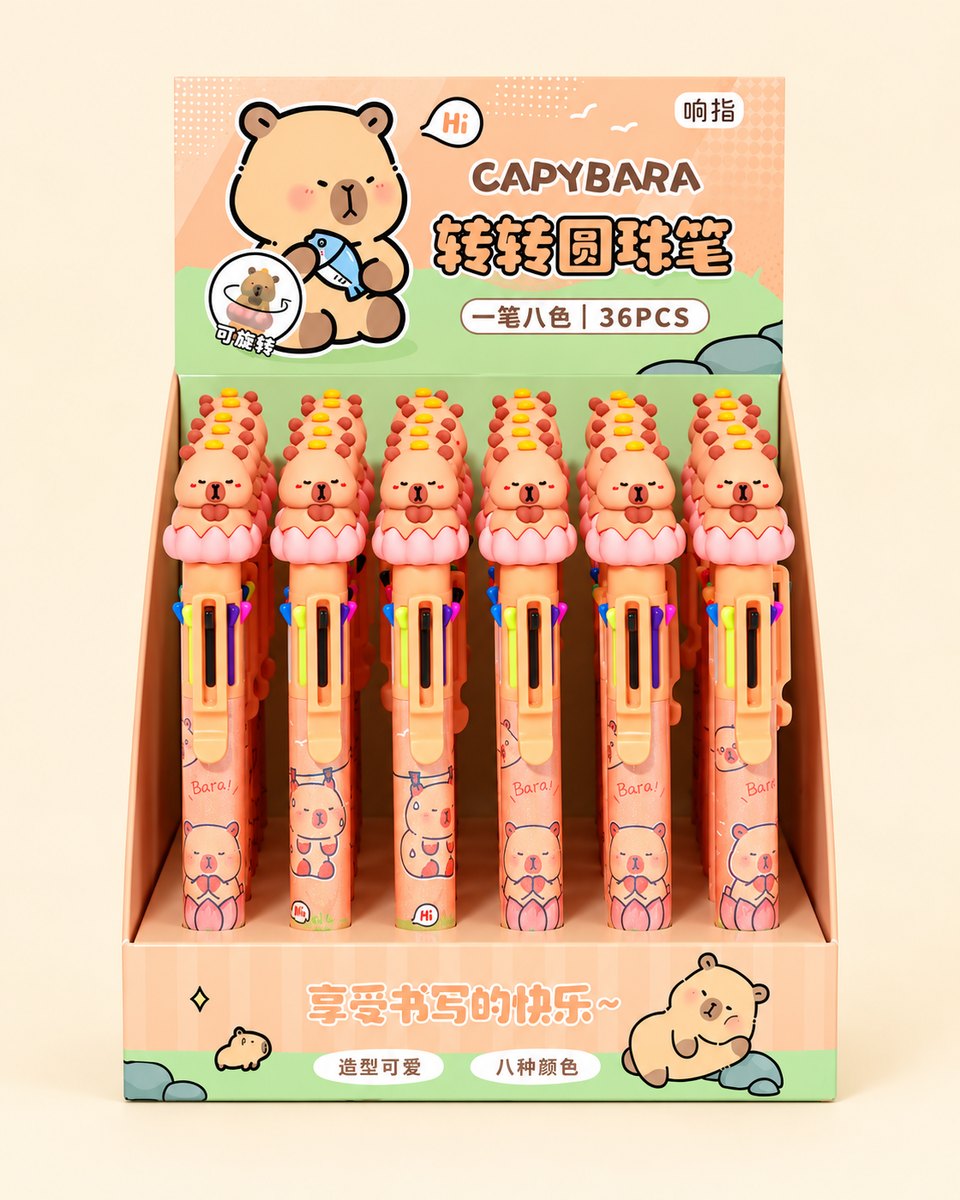  Capybara 8-In-1 Colour Ballpoint Pen 