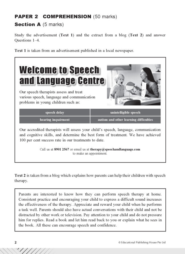 Secondary 3 Normal Academic/G2 English Examination Practice