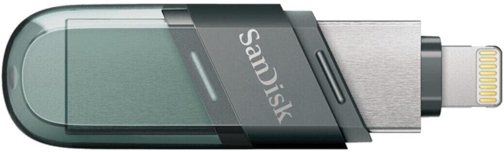 SanDisk SDIX90N-128G-GN6NE iXpand Flash Drive Flip for iOS, 128GB, Black