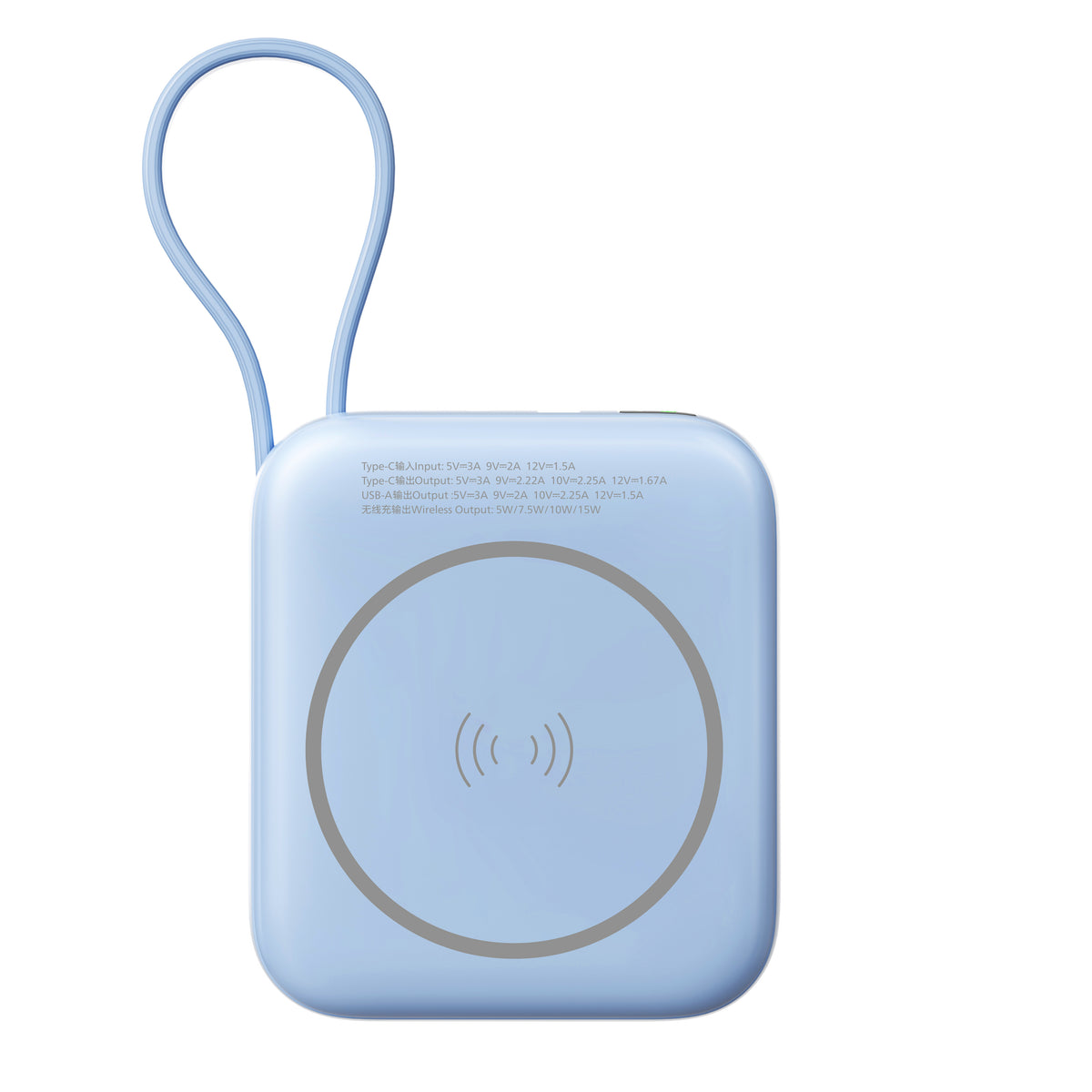Philips DLP9205L/97 10000mAh CCC Qi2 + USB-C 22.5W Cable - Blue