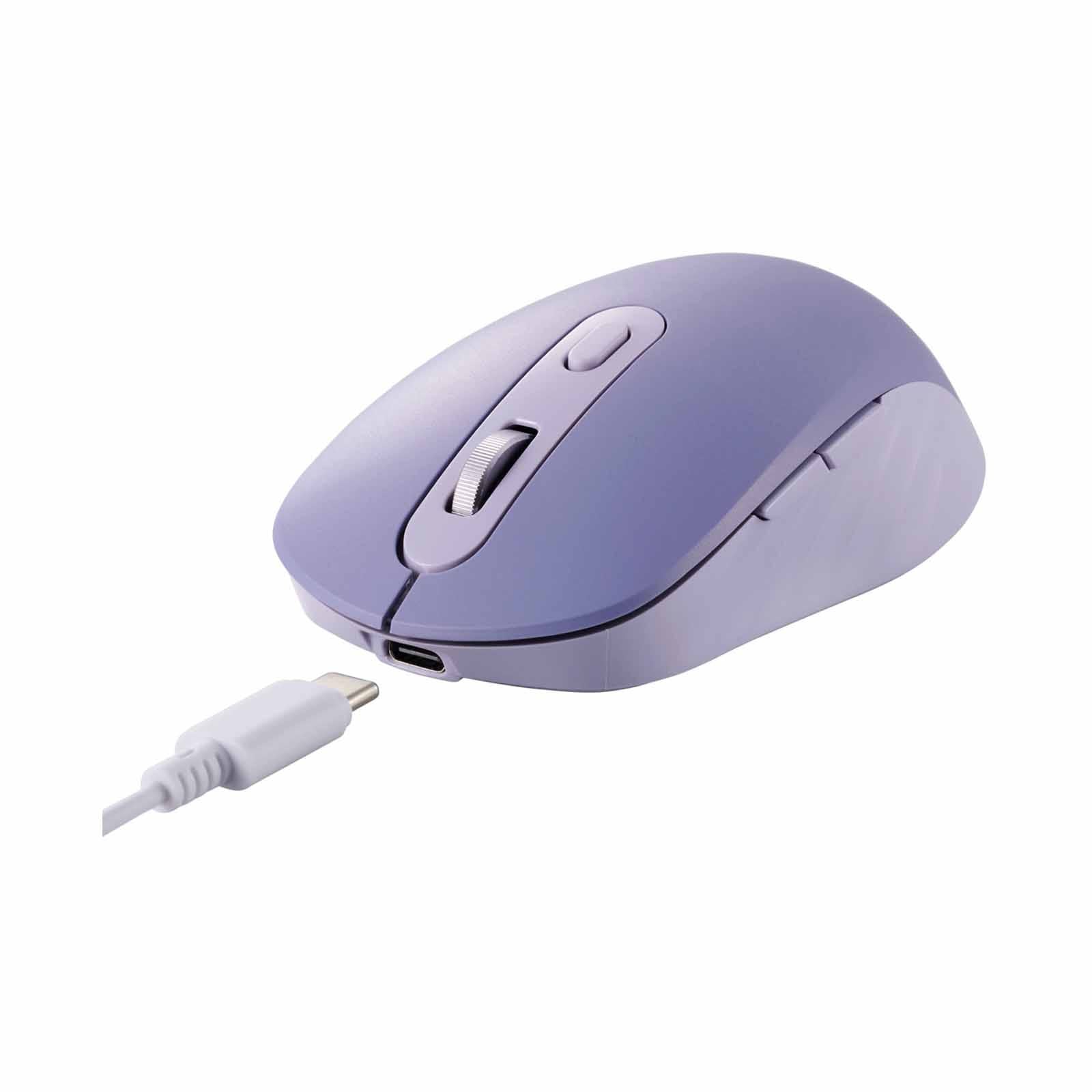 Elecom M-MY35MBSBU-G 6-Button Silent Mouse – Dual-Mode BT/Wireless, Rechargeable - Blue