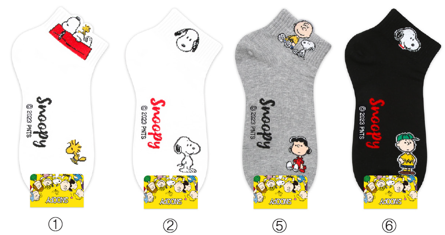 Snoopy Character Ankle Socks - Red/White
