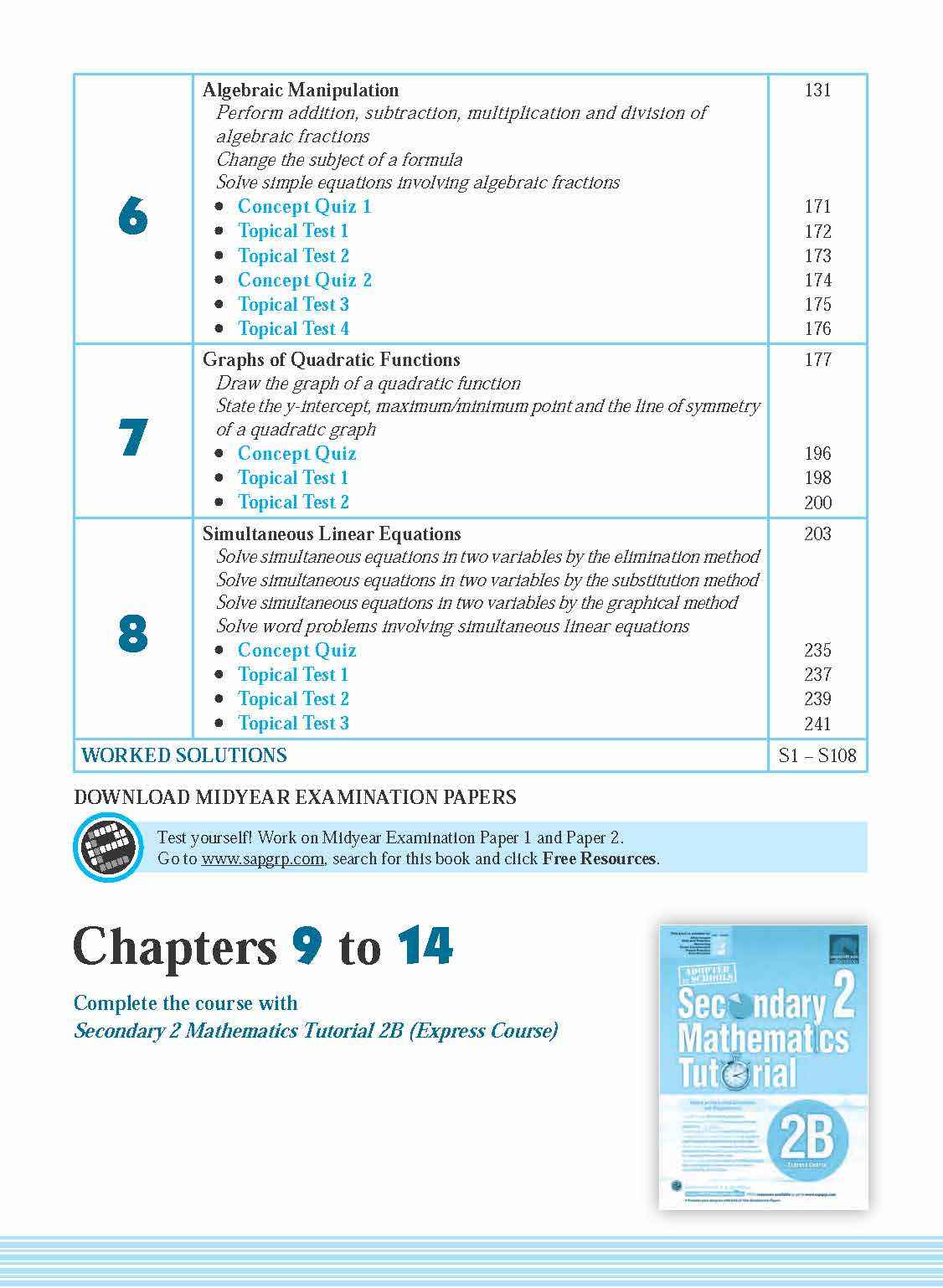 Secondary 2 Mathematics Tutorial 2A [G3] - 5th Edition