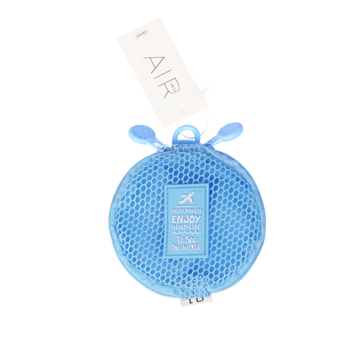  Mesh Round Pouch Blue V24601-BL