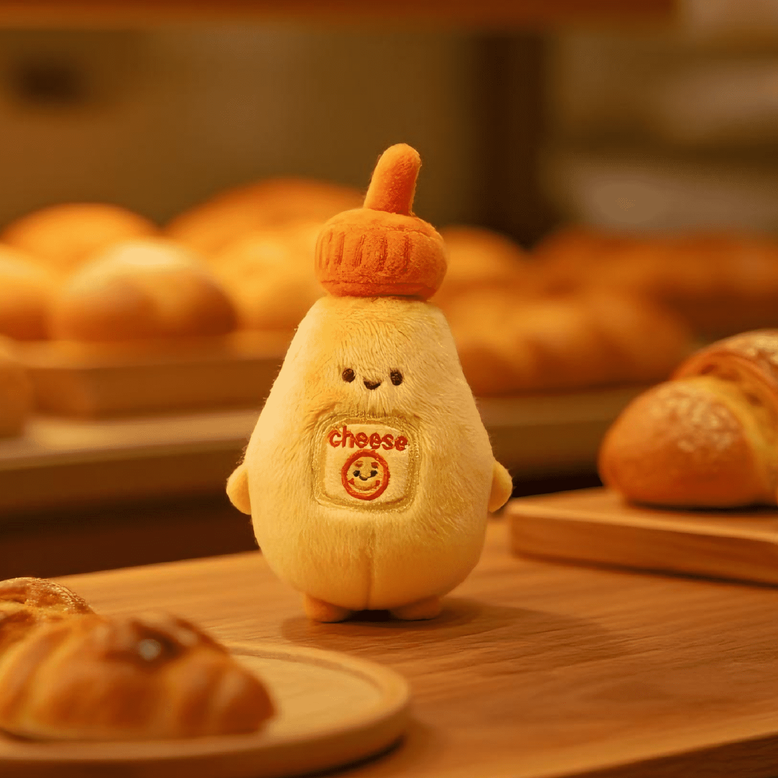 Pinching Plush 0.5mm Gel Pen Bag Charm - Cheese