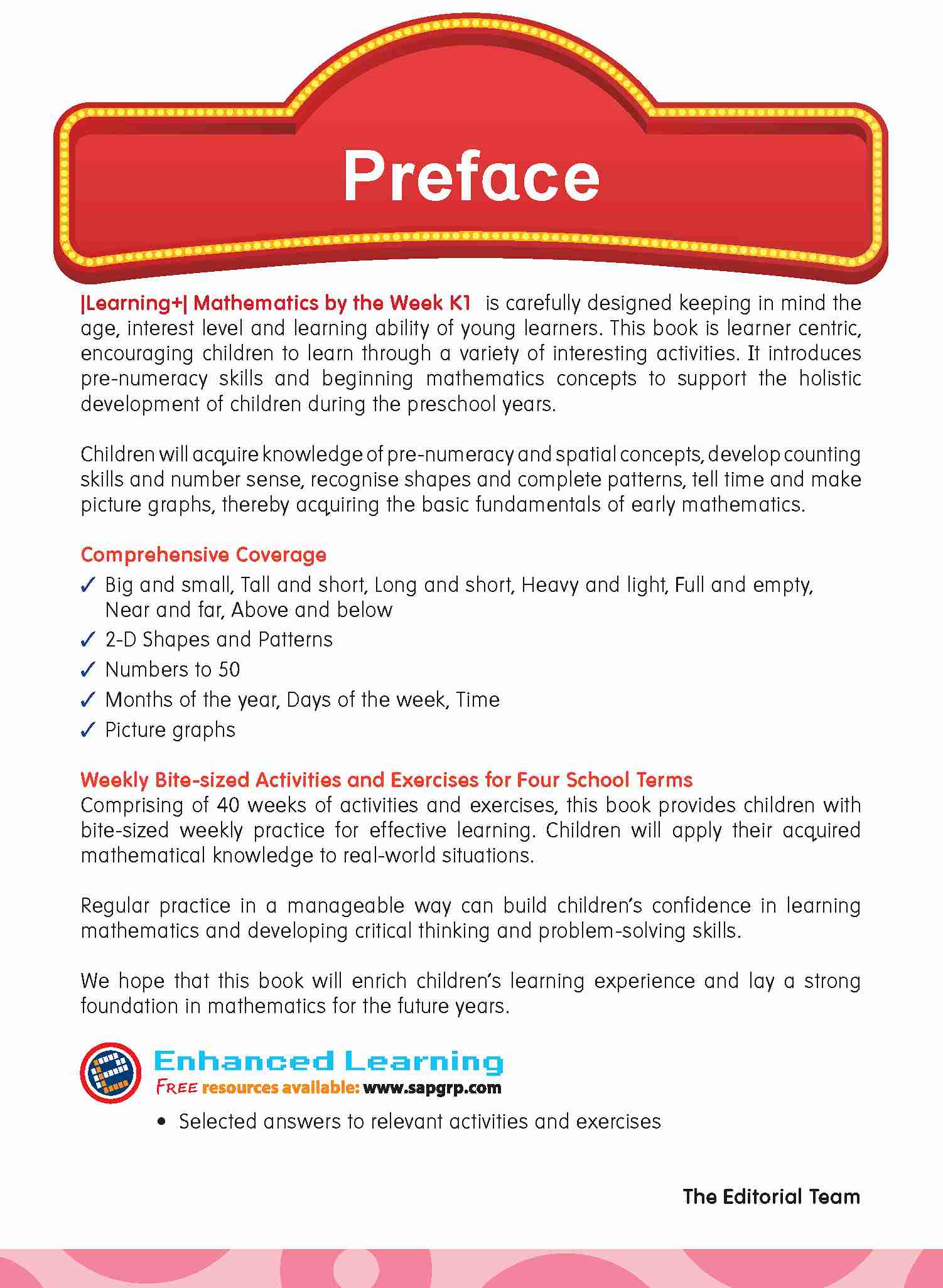 K1 LEARNING+ MATHEMATICS by the WEEK