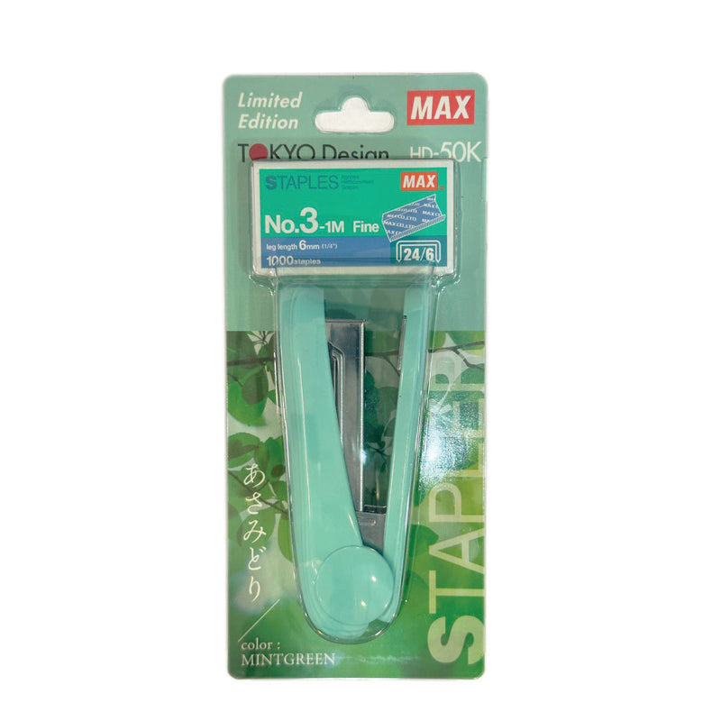 MAX STAPLER HD-50K MINT GREEN W/NO.3-1M