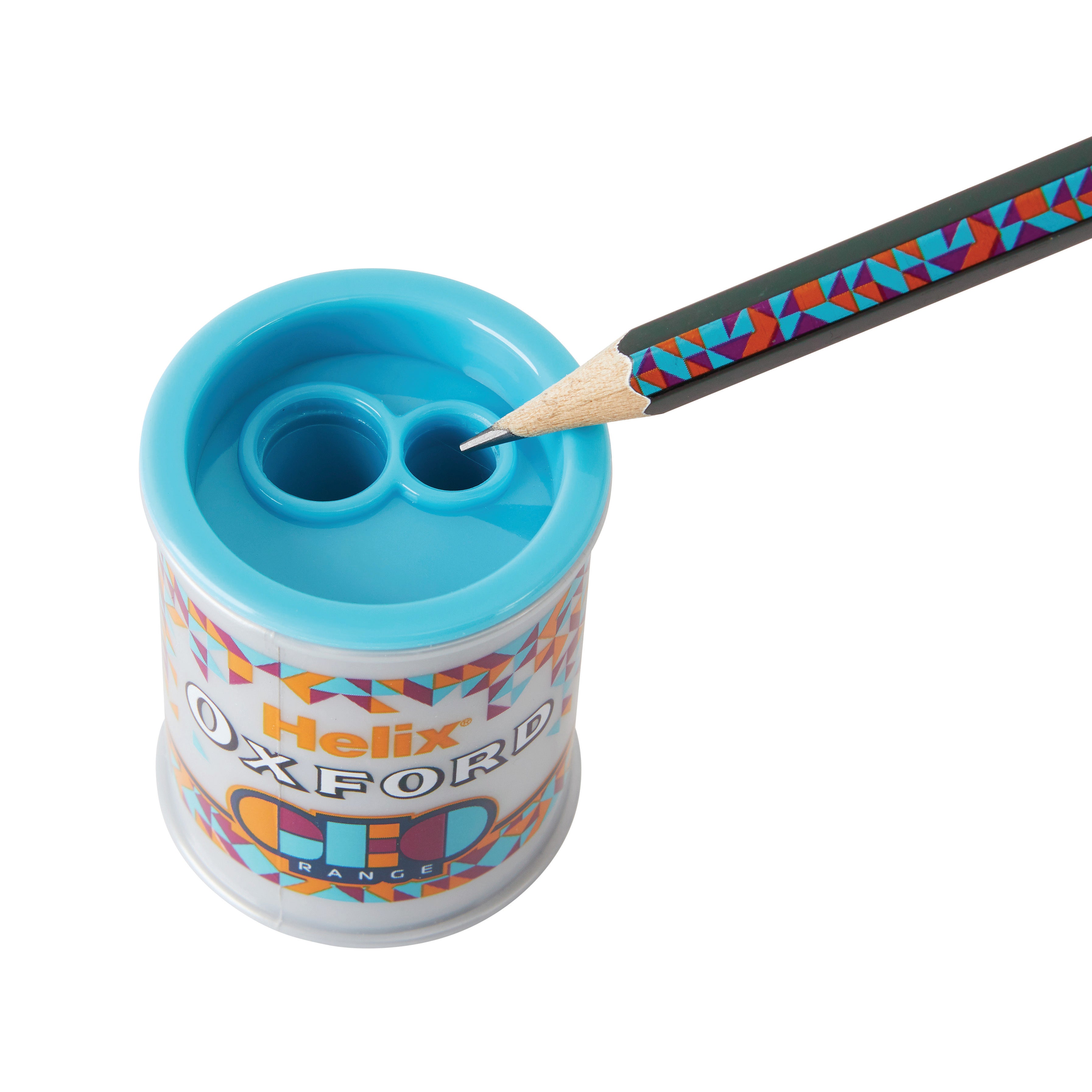 HELIX GEO BARREL SHARPENER 2 HOLES - BLUE/ORANGE