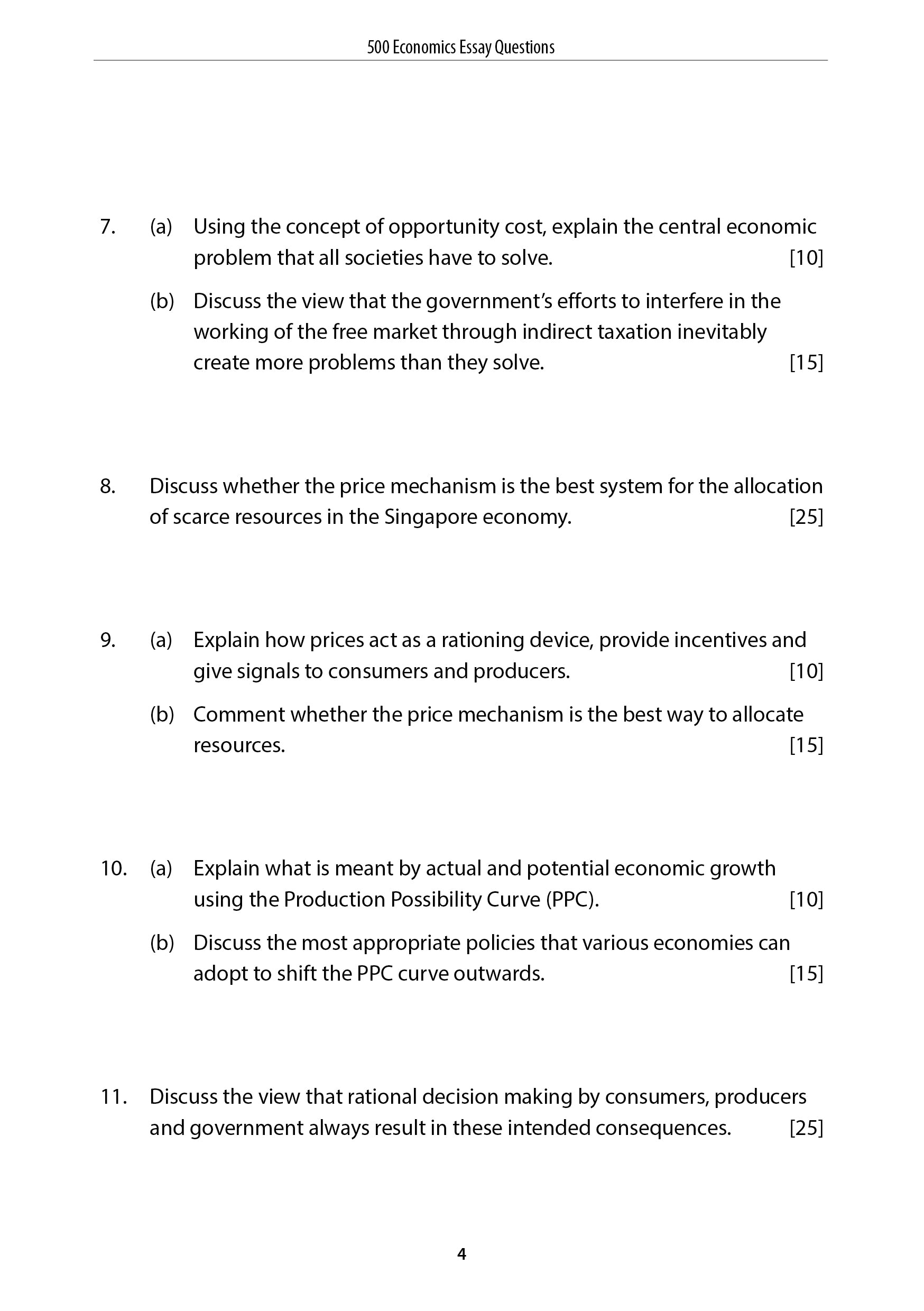 AL ECONOMICS ESSAY QUESTION FOR PRACTICE