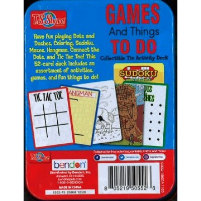 BENDON COLLECTIBLE TIN ACTIVITY DECK GAMES AND THINGS TO DO