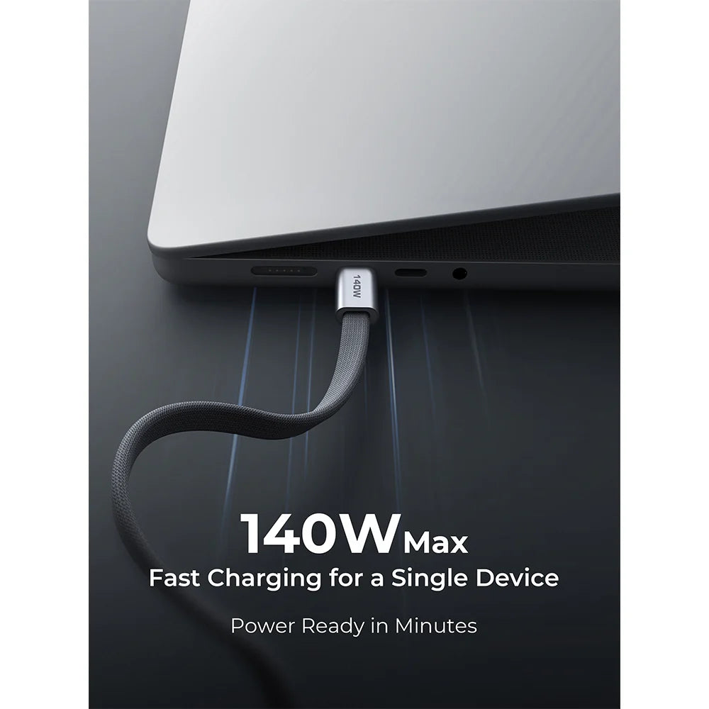 Aukey CB-DCC145 Circlet Blink 140W 1m DTY Braided USB-C to USB-C Magnetic Cable