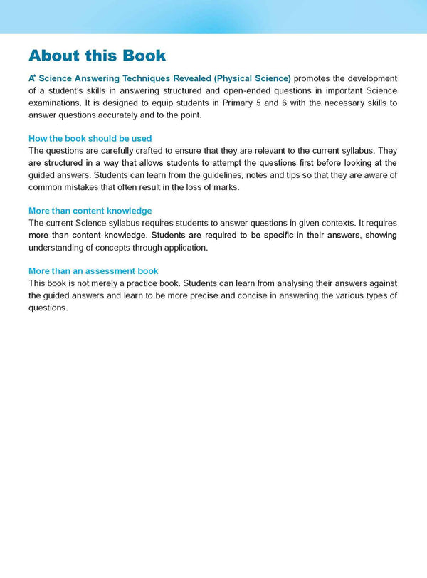 A* Science Answering Techniques Revealed for upper primary levels (Physical Science)