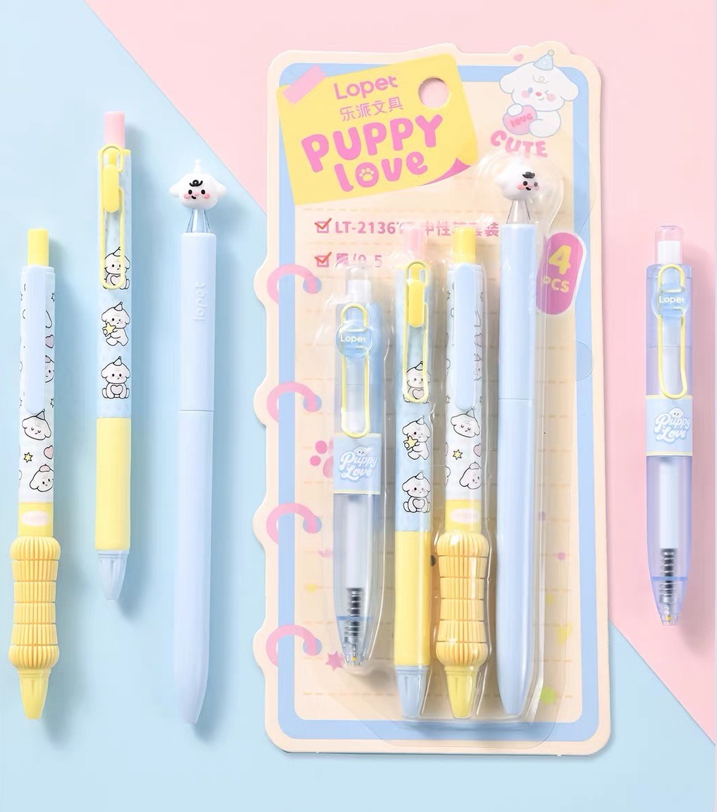 4Pcs 0.5mm Black Ink Writing Set – Blue