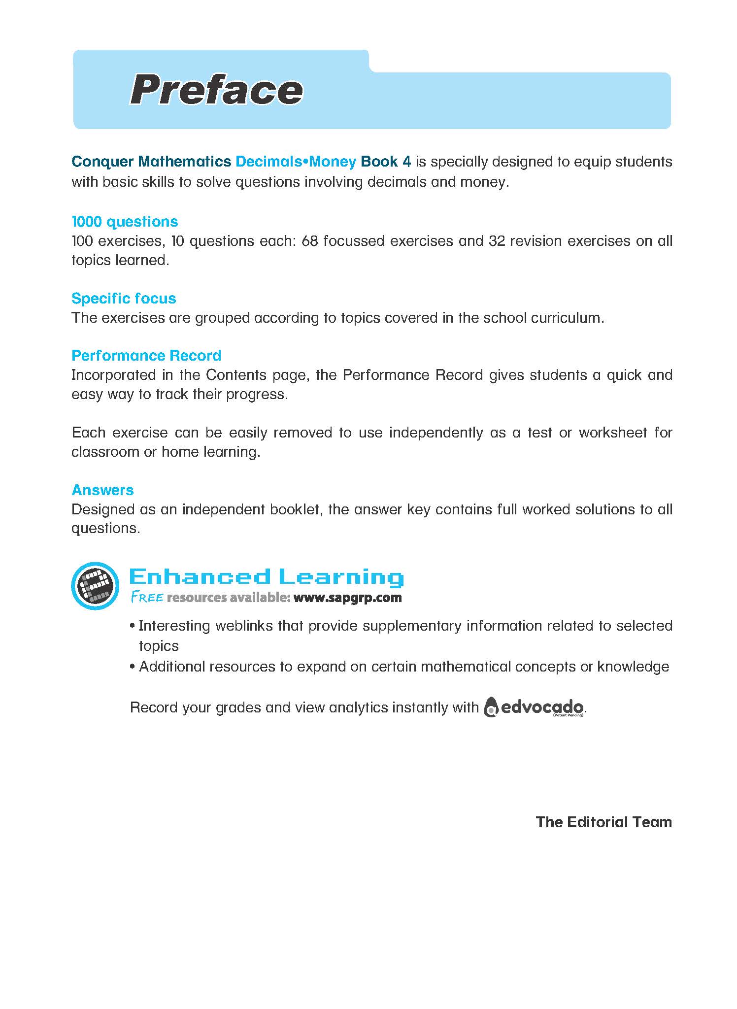 Primary 4 Conquer Mathematics Decimals • Money Workbook 4