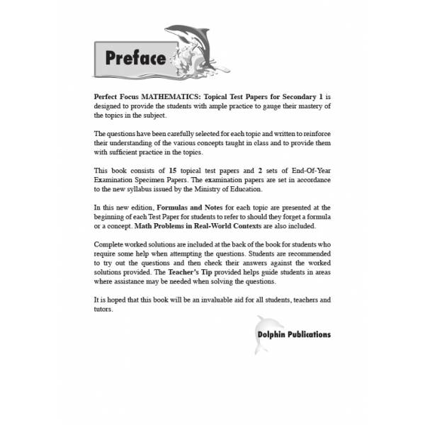 Secondary 1 Perfect Focus Mathematics Topical Test Papers - Revised Edition 2020