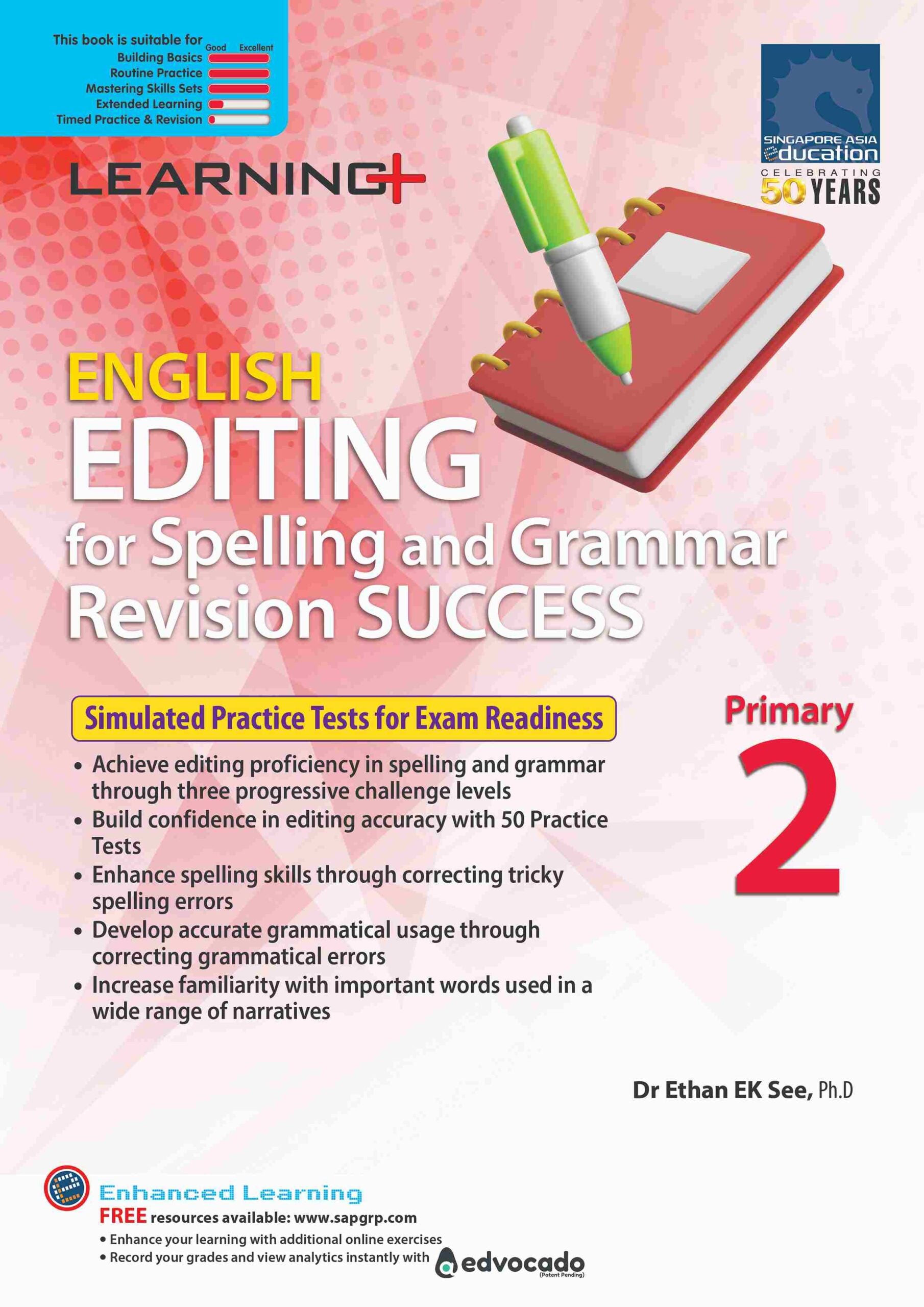 LEARNING+ ENGLISH EDITING for Spelling and Grammar Revision SUCCESS Primary 2