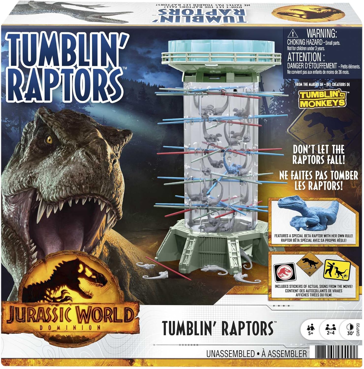 MATTEL JURASSIC WORLD DOMINION TUMBLIN RAPTORS GAME