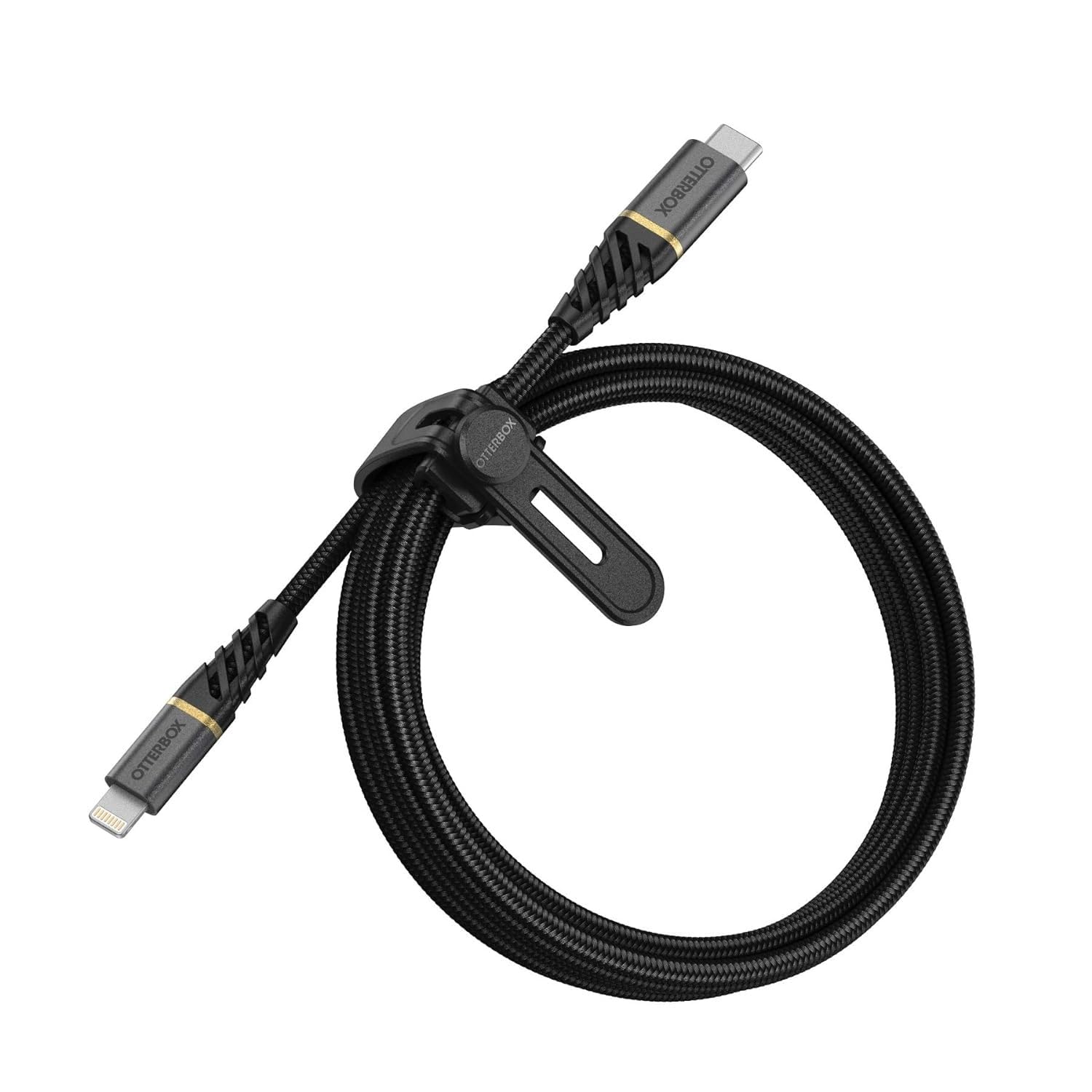 OtterBox Reinforced Braided Premium USB-C to Lightning Cable, Mfi Certified, Fast Charging Cable for iPhone and iPad, Ultra Robust and Tested for Flexibility and Flexibility, 2 m, Black