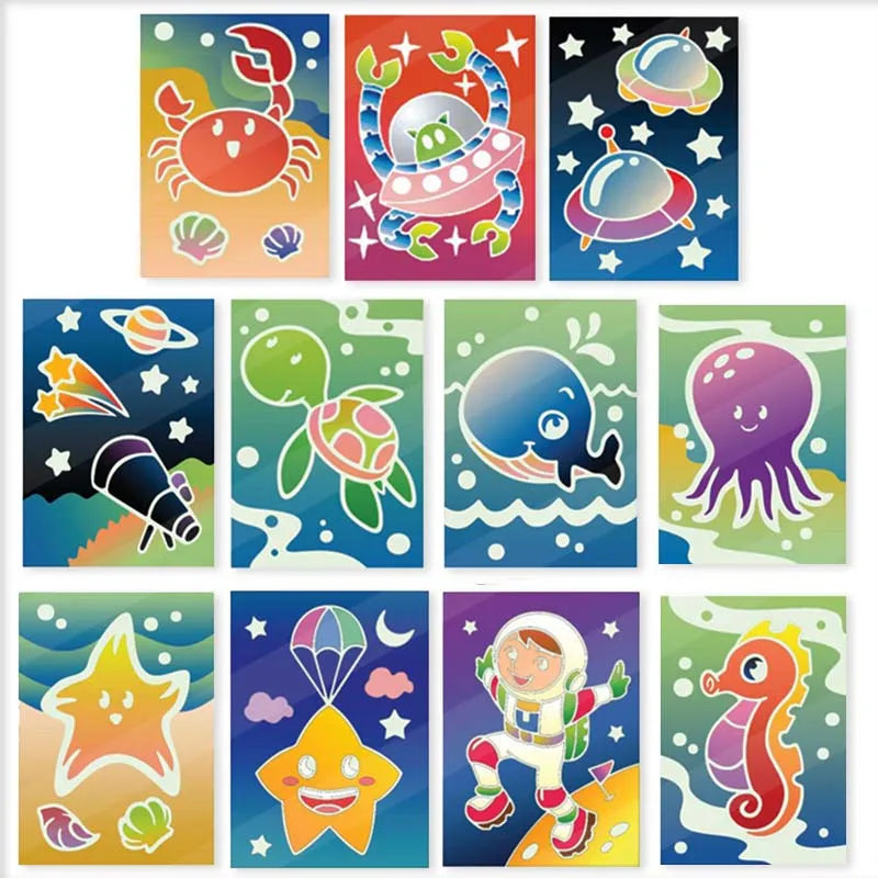 KS ART N CRAFT GITD SAND ART KIT SEA