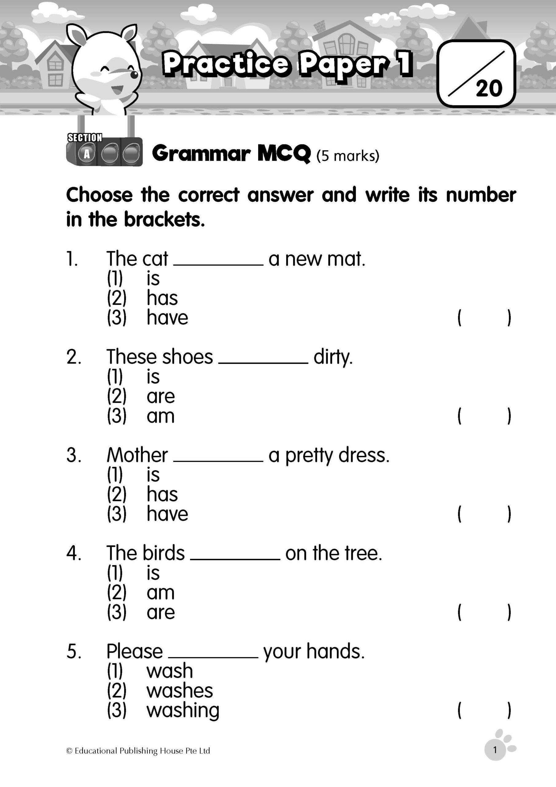 K2 On The Way To Primary 1 English Practice Paper